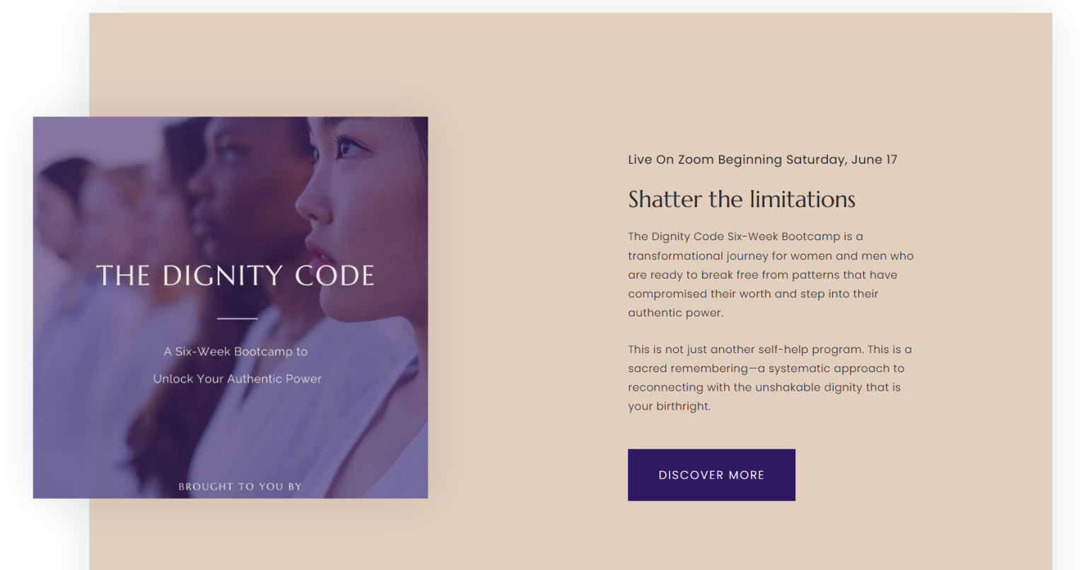 The Dignity Code Course by Elizabeth Sabet